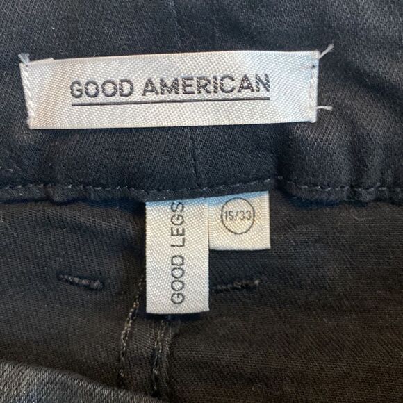 NWOT- GOOD AMERICAN- Good Leg- shiny black- Size 15/33 - Picture 6 of 9